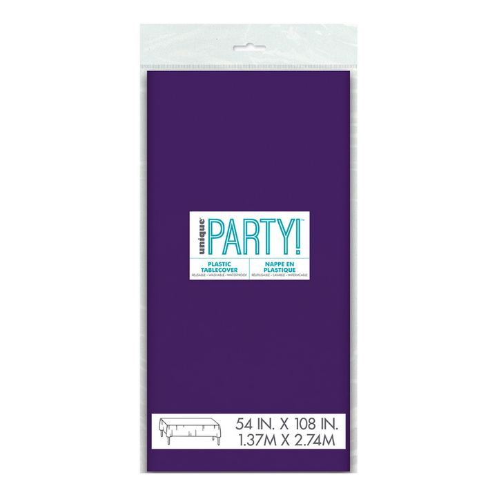 Deep Purple Plastic Table Cover