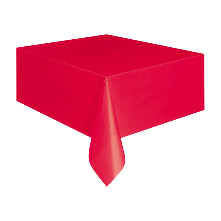 Ruby Red Plastic Table Cover