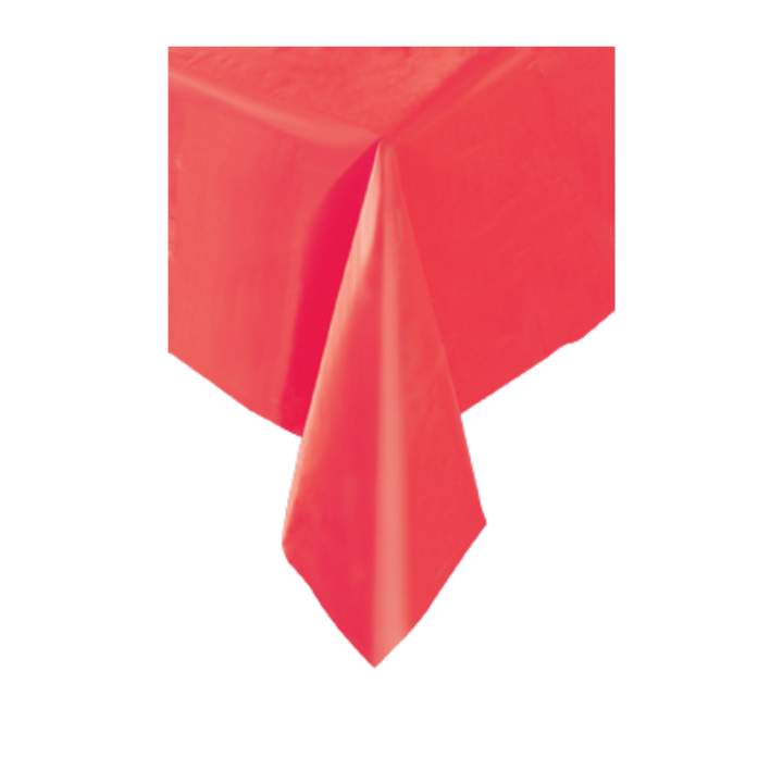 Ruby Red Plastic Table Cover