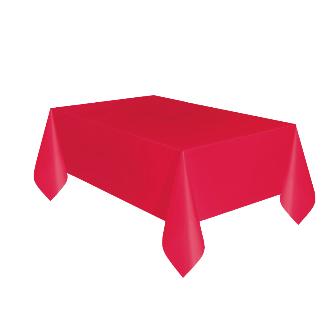 Ruby Red Plastic Table Cover
