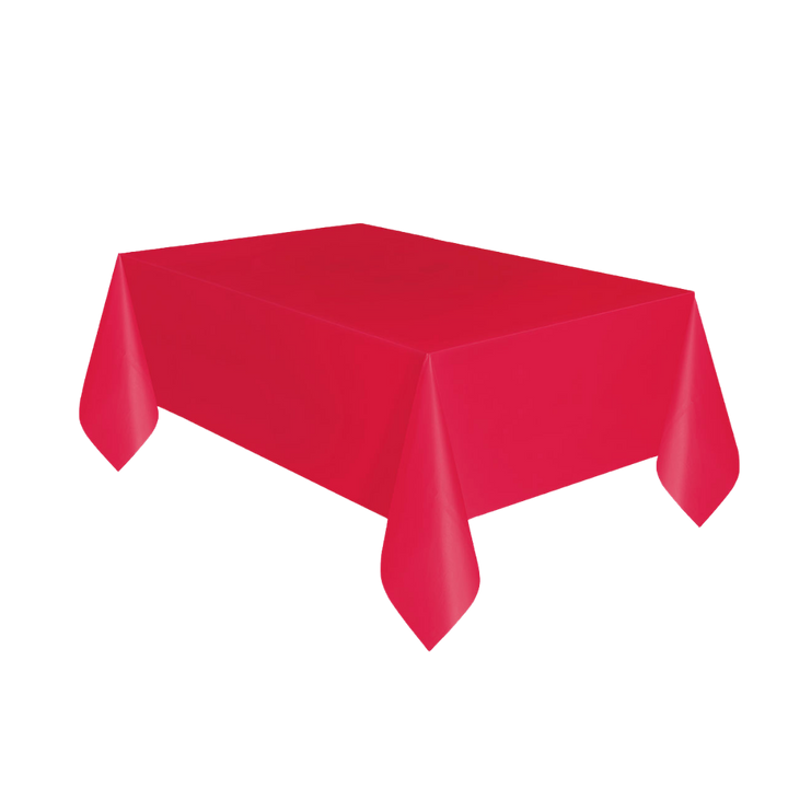 Ruby Red Plastic Table Cover