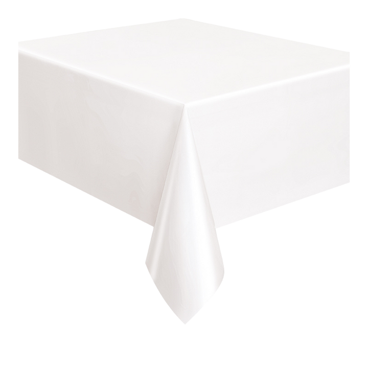 White Plastic Table Cover
