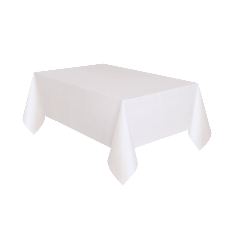 White Plastic Table Cover