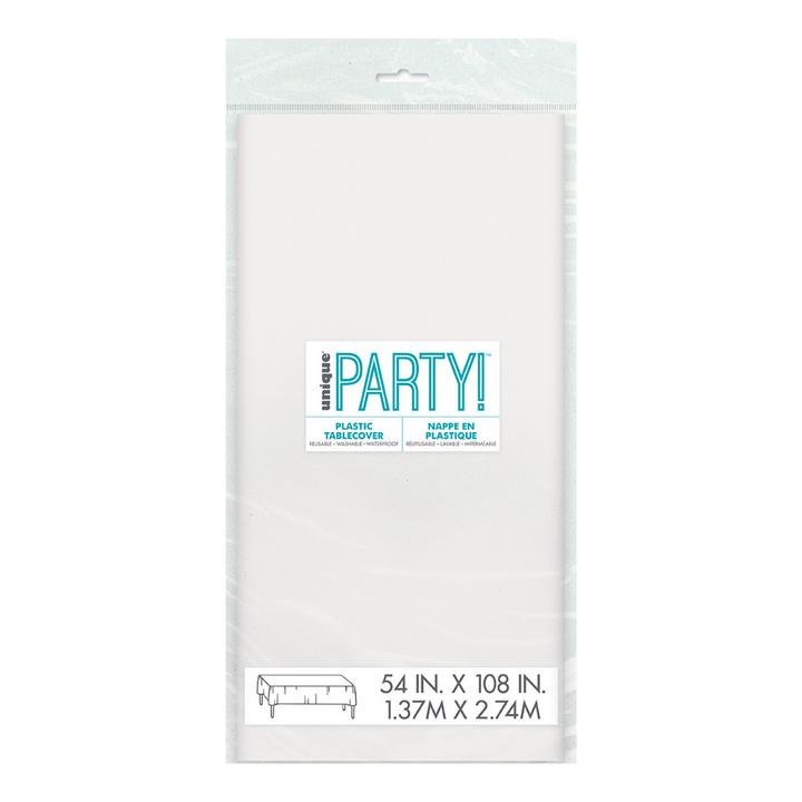 White Plastic Table Cover
