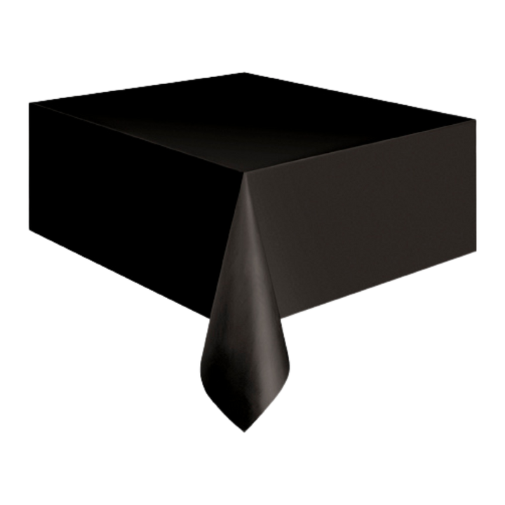Midnight Black Plastic Table Cover