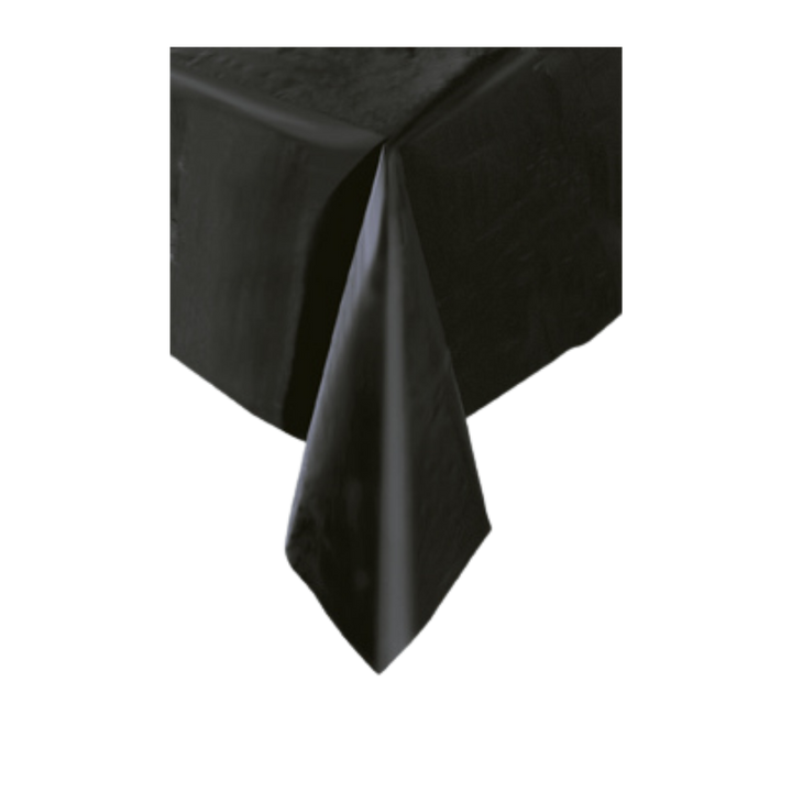 Midnight Black Plastic Table Cover