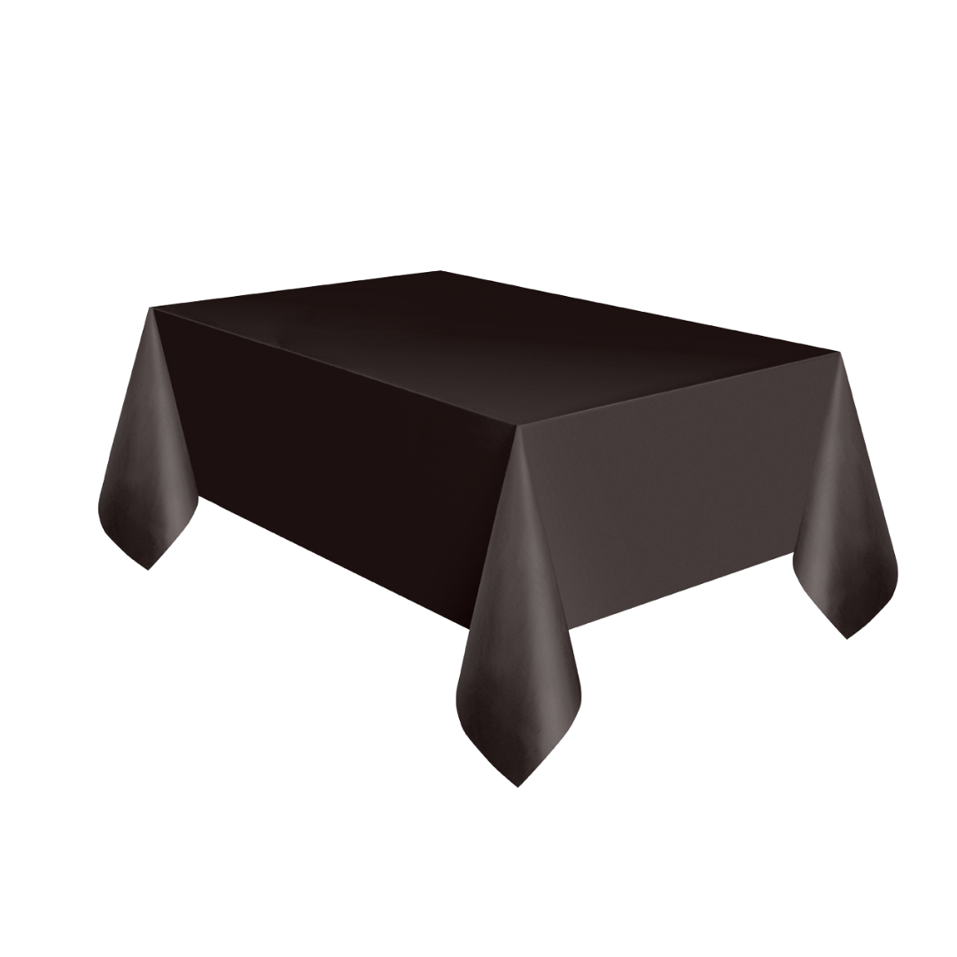 Midnight Black Plastic Table Cover
