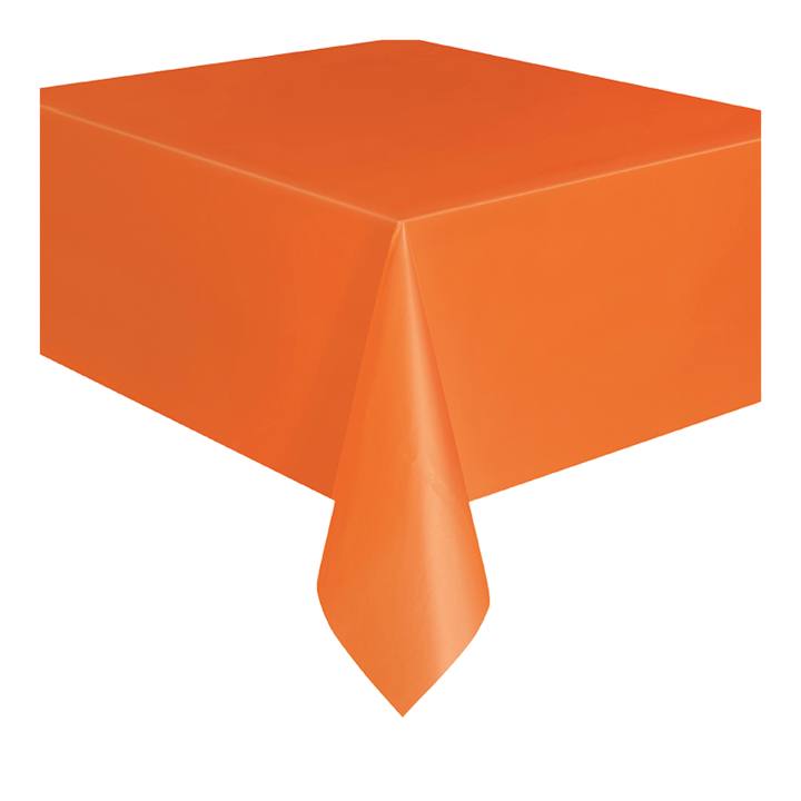 Pumpkin Orange Plastic Table Cover