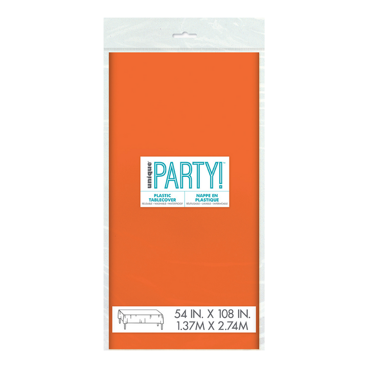 Pumpkin Orange Plastic Table Cover