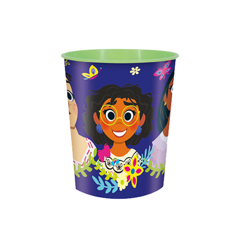 Purple Encanto plastic cup with cartoon characters for birthday from Parte Haus party supply store in Bethesda MD