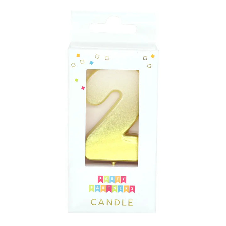 Gold Ombre 0-9 Number Metallic Candle