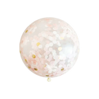 Pink and gold confetti balloon for birthday celebration from Parte Haus party supply store in Bethesda MD