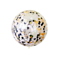 Gold black and white confetti balloon clear latex balloon for celebration from Parte Haus party supply store in Bethesda Maryland