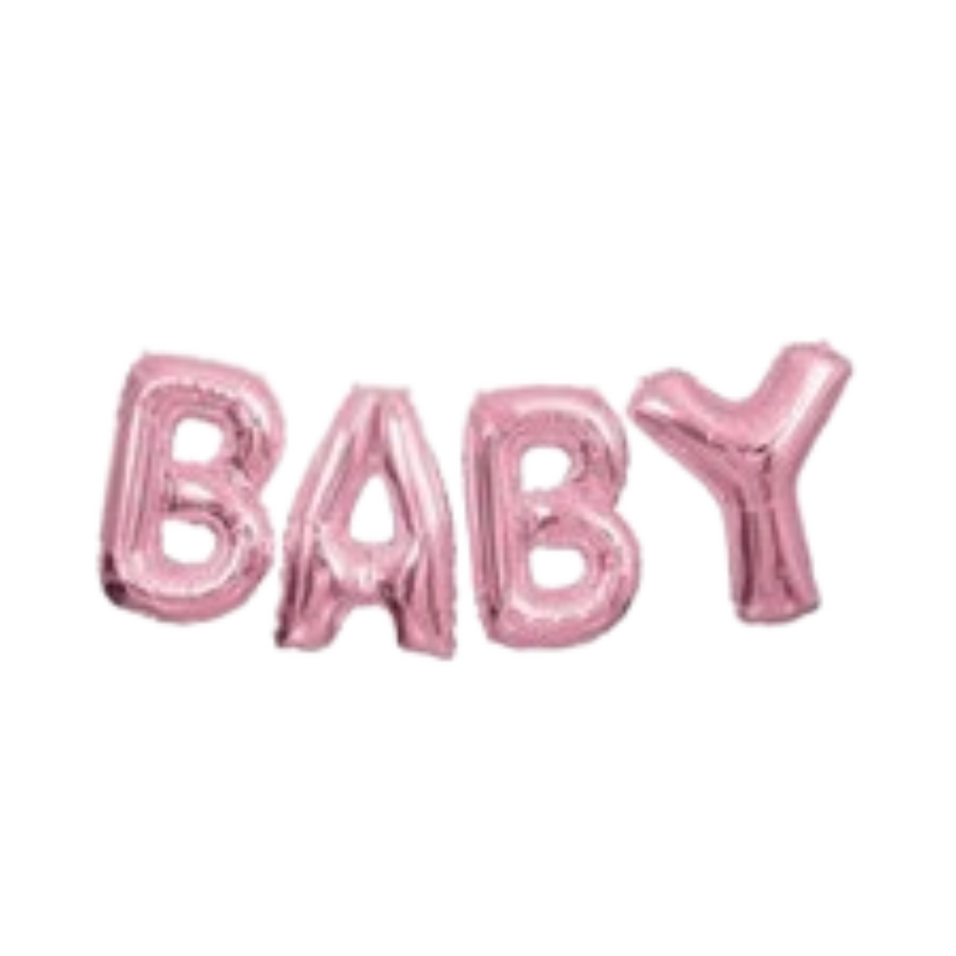 Pink Baby Banner Foil Balloons, 14in