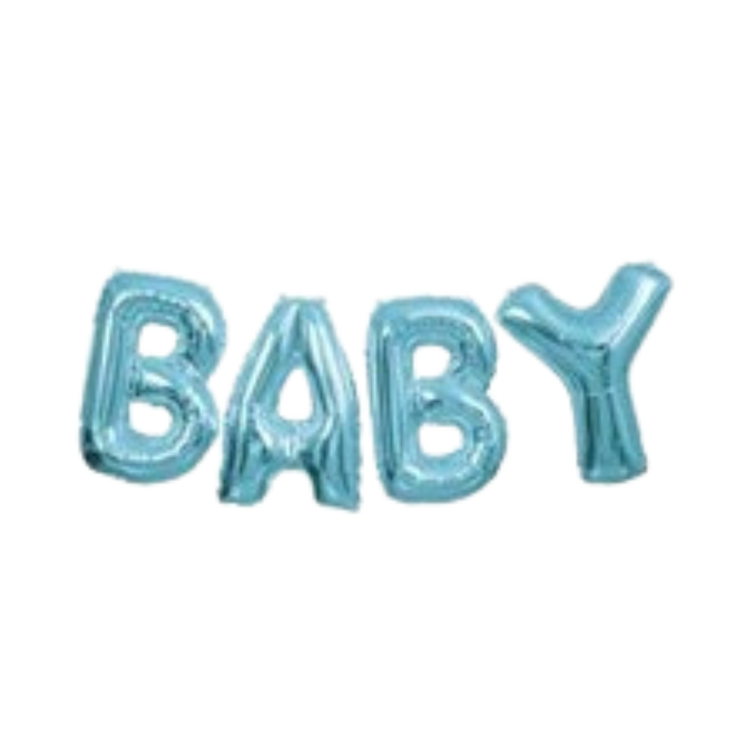 Blue Baby Banner Foil Balloons, 14in