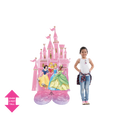 Pink Disney Princess foil balloon featuring castle and princesses for birthday from Parte Haus party supply store in Bethesda MD