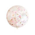 Pink gold and white confetti balloon for birthday celebration from Parte Haus party supply store in Bethesda MD
