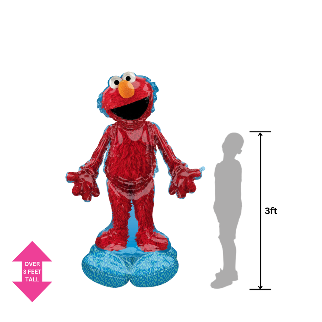 Red Elmo foil balloon standing figure birthday theme from Parte Haus party supply store in Bethesda Maryland