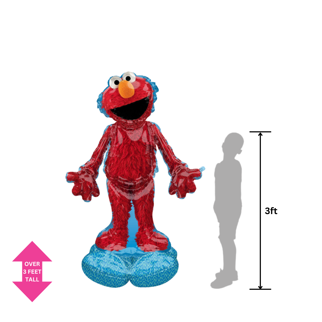 Red Elmo foil balloon standing figure birthday theme from Parte Haus party supply store in Bethesda Maryland