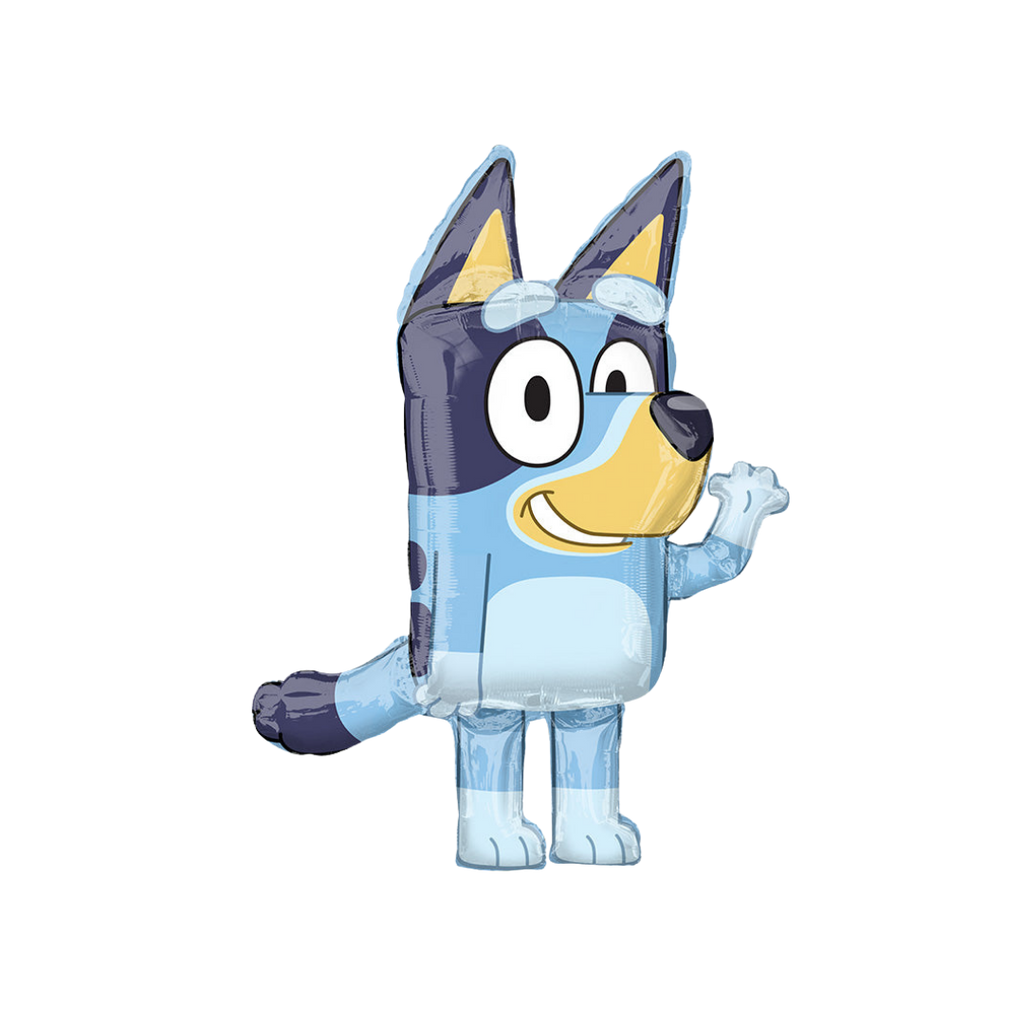 Blue dog character balloon for kids birthday from Parte Haus party supply store in Bethesda Maryland