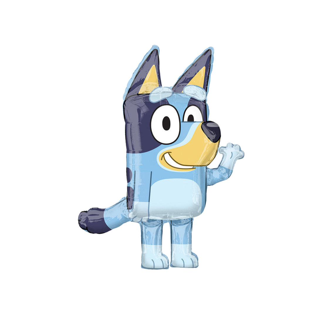 Blue dog character balloon for kids birthday from Parte Haus party supply store in Bethesda Maryland