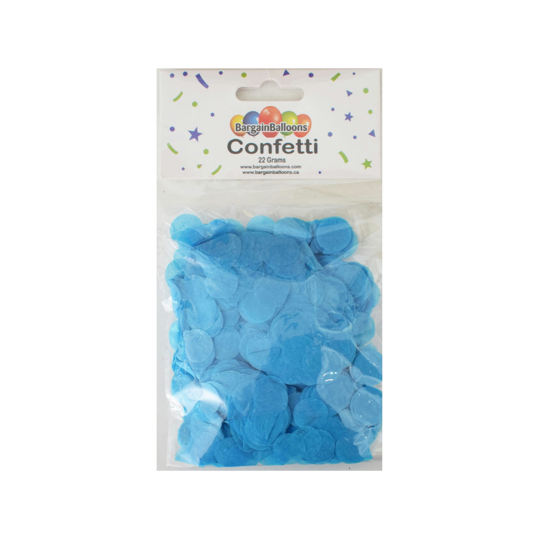 Blue confetti pack with round paper confetti perfect for celebrations from Parte Haus party supply store in Bethesda MD