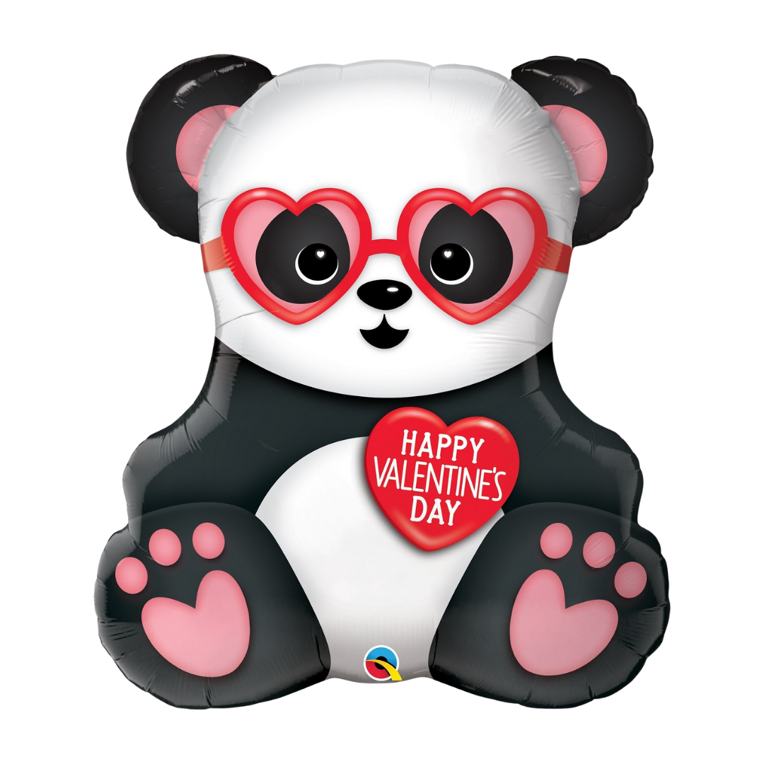Panda Bear Valentine Foil Balloon, 32in