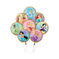 Colorful princess foil balloons with Disney characters birthday theme from Parte Haus party supply store in Bethesda MD.