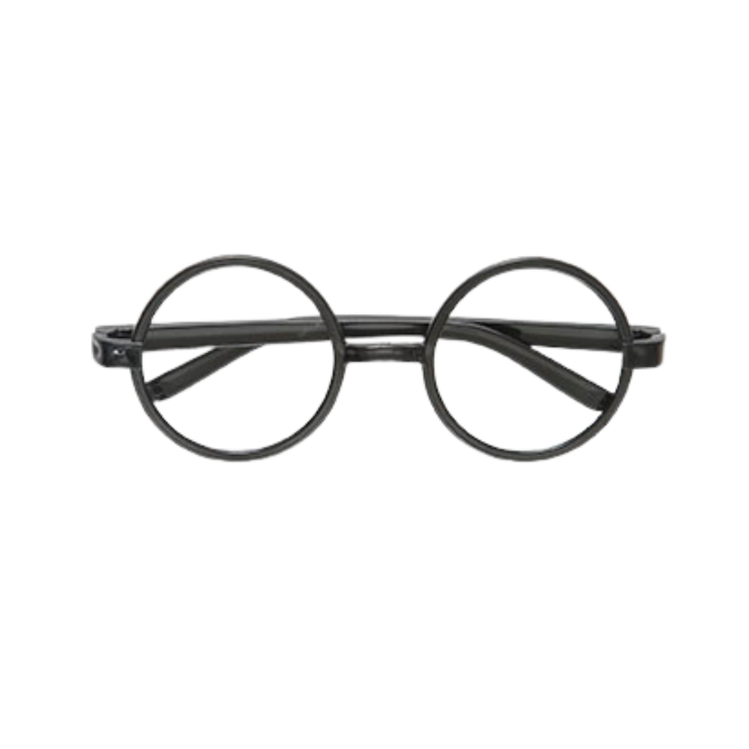 Black round glasses costume accessory for magic or wizard theme from Parte Haus party supply store in Bethesda MD