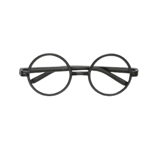 Black round glasses costume accessory for magic or wizard theme from Parte Haus party supply store in Bethesda MD