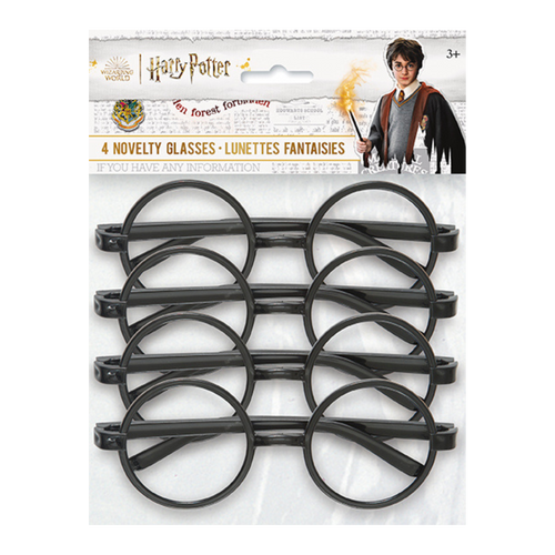 Black novelty glasses set Harry Potter theme from Parte Haus party supply store in Bethesda Maryland