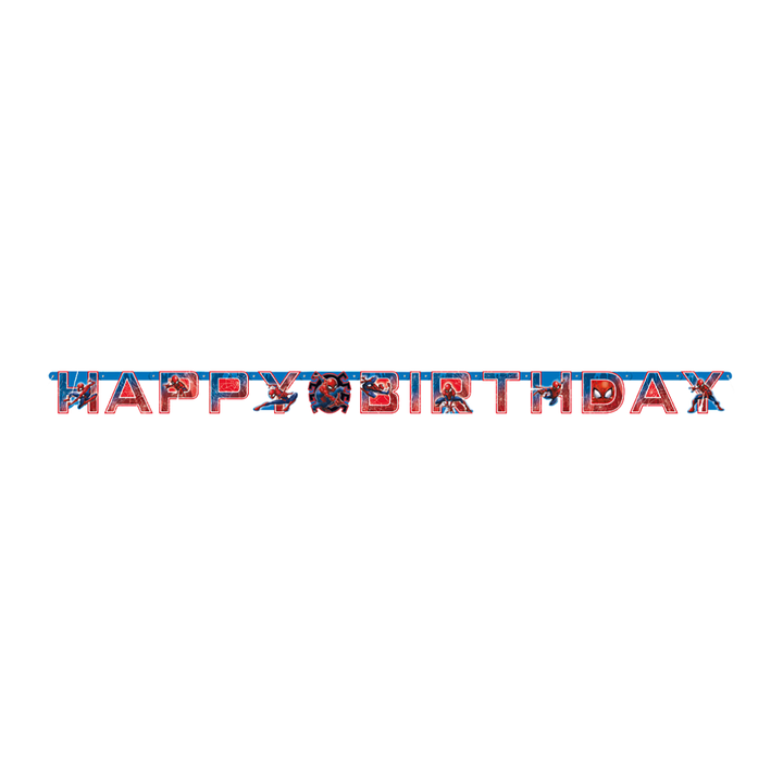 Red and Blue Spider-Man "Happy Birthday" Jointed Banner