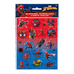 Red and blue Spiderman sticker sheet for superhero birthday from Parte Haus party supply store in Bethesda MD