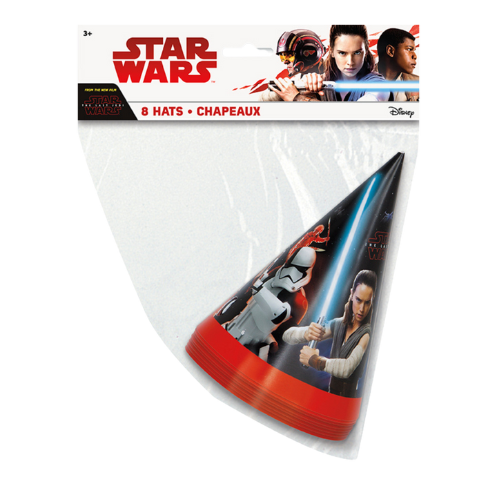 multicolor Star Wars cone hats featuring movie characters birthday from Parte Haus party supply store in Bethesda MD