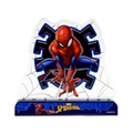 Red and blue Spider Man table centerpiece with web design superhero birthday from Parte Haus party supply store in Bethesda MD