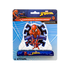 Red blue Spiderman flashing decoration with spiderweb background for superhero birthday from Parte Haus party supply store in Bethesda MD