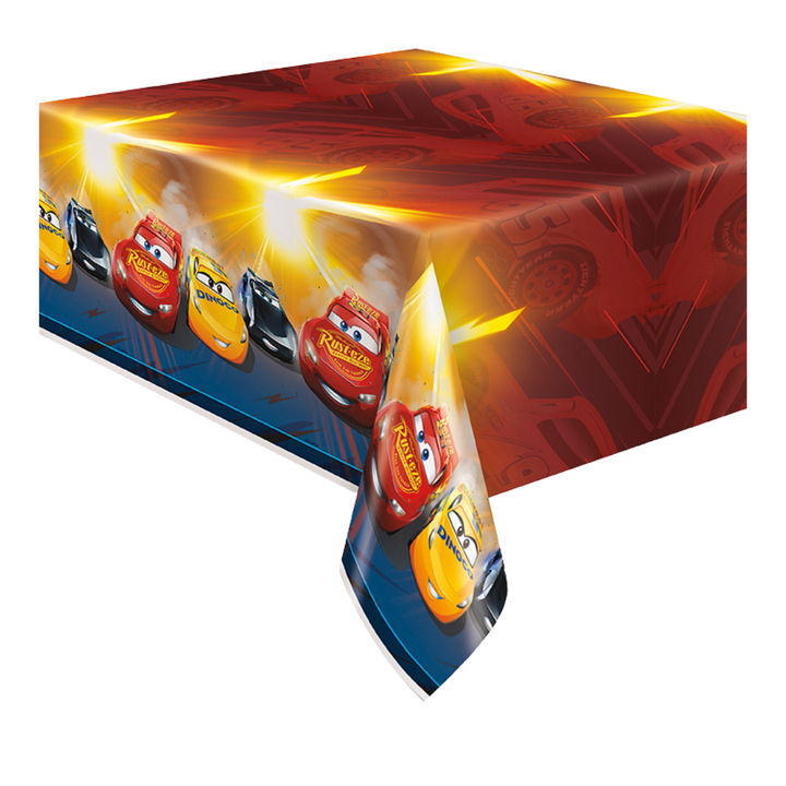 Yellow and Red Cars Plastic Tablecover