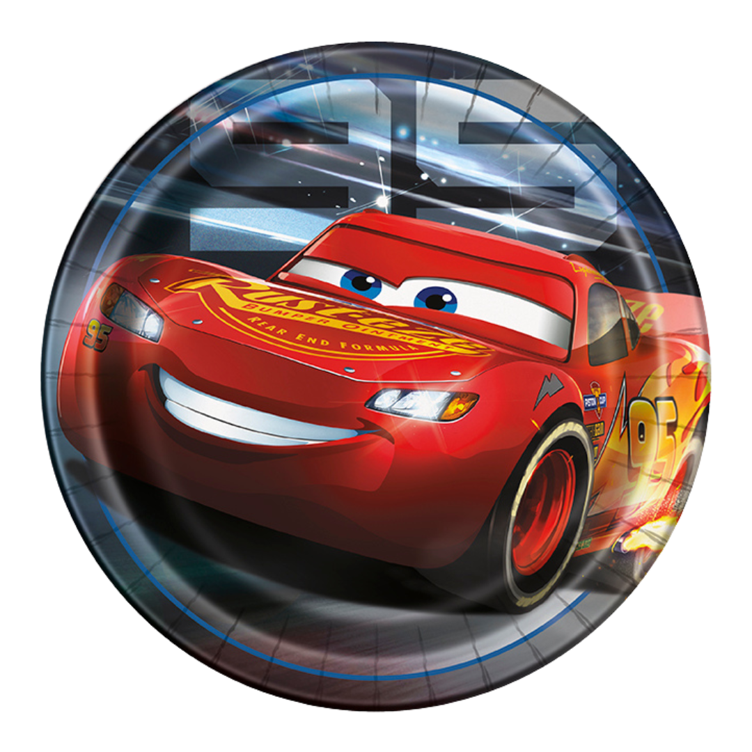 Red Cars balloon with Lightning McQueen character for kids birthday from Parte Haus party supply store in Bethesda Maryland