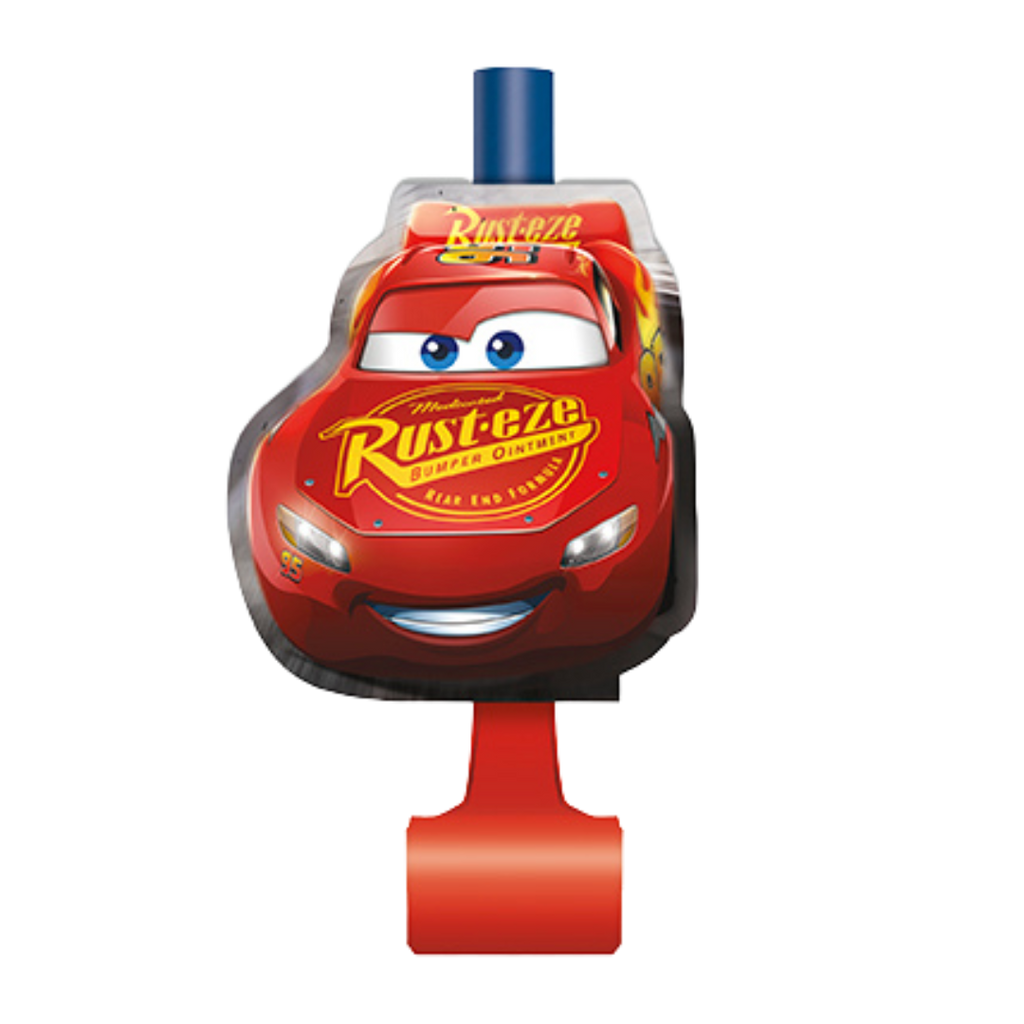 Red Cars themed blowout favor with Lightning McQueen for kids birthday from Parte Haus party supply store in Bethesda MD