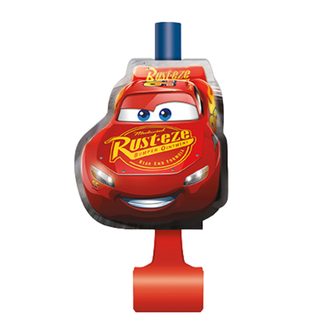 Red Cars themed blowout favor with Lightning McQueen for kids birthday from Parte Haus party supply store in Bethesda MD