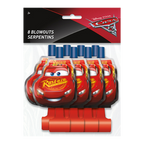Red Cars themed blowouts with Lightning McQueen design for kids birthday from Parte Haus party supply store in Bethesda MD.
