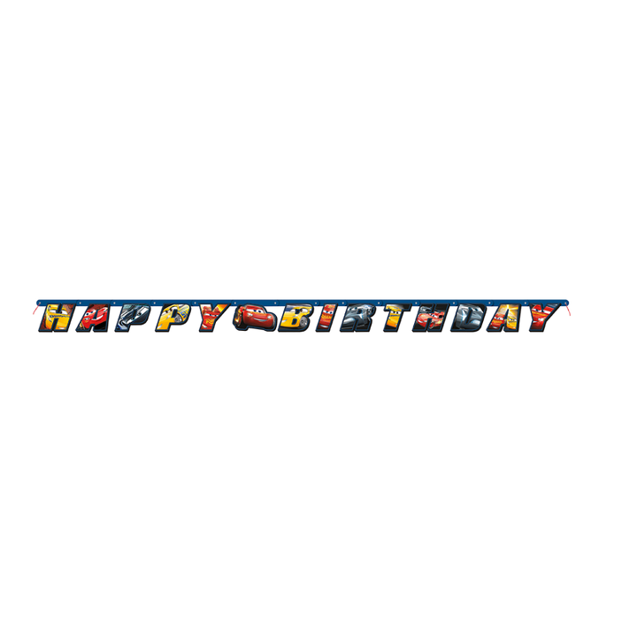 Multicolor Cars "Happy Birthday" Jointed Banner