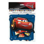 Red Cars birthday banner with Lightning McQueen for kids birthday from Parte Haus party supply store in Bethesda MD