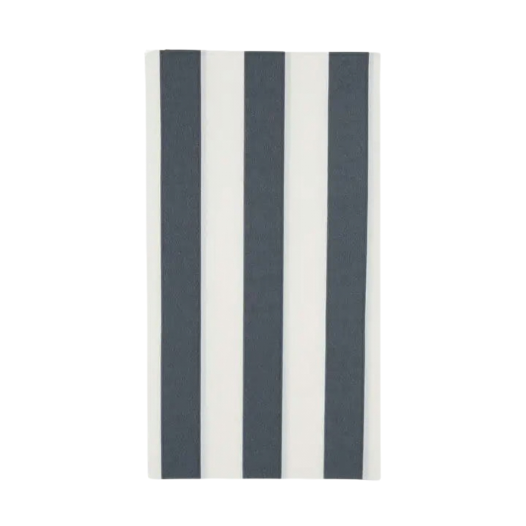 Midnight Blue and White Cabana Stripe Guest Napkins