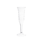 Clear plastic champagne flute with swirl design for celebrations from Parte Haus party supply store in Bethesda Maryland