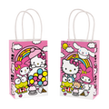 Pink Hello Kitty gift bag with cartoon characters rainbow and treats from Parte Haus party supply store in Bethesda MD