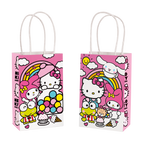 Pink Hello Kitty gift bag with cartoon characters rainbow and treats from Parte Haus party supply store in Bethesda MD