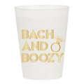 White bachelorette cup with gold ring design for bridal party from Parte Haus party supply store in Bethesda Maryland