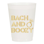 White bachelorette cup with gold ring design for bridal party from Parte Haus party supply store in Bethesda Maryland