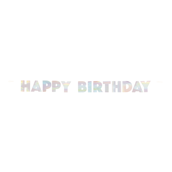 Iridescent "Happy Birthday" Foil Banner